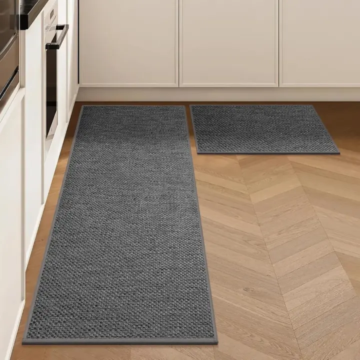 Alfombra de Cocina Lavable Antideslizante 43x200cm Ideal para Cocina, Comedor, Lavabo, Pasillo Gris - 1