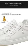 Zapatos deportivos informales para hombre, capa superior de piel de vaca y suela de goma estilo caminar a la moda con logotipo de canguro - details 11