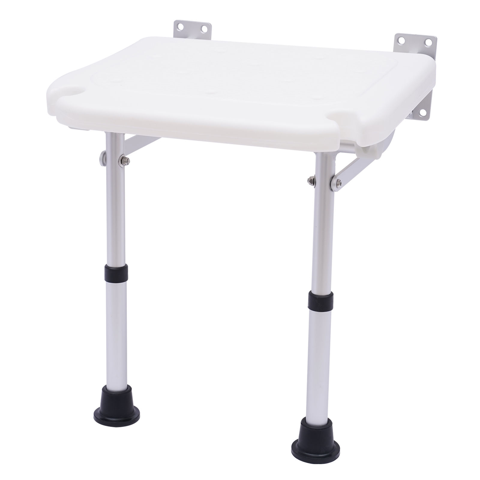Silla de ducha plegable montada en la pared, silla de ducha plegable con patas de soporte, ancianos, mujeres embarazadas