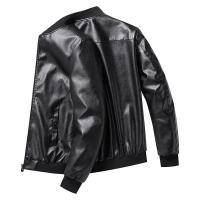 Chaqueta de cuero con cremallera y cuello alto informal para hombres, primavera y otoño - details 0
