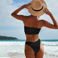 Conjunto Bikini Mujer Push Up Sin Tirantes + Cintura Alta |   Traje de baño acolchado retro de dos piezas |   Traje de baño para playa/natación - details 5