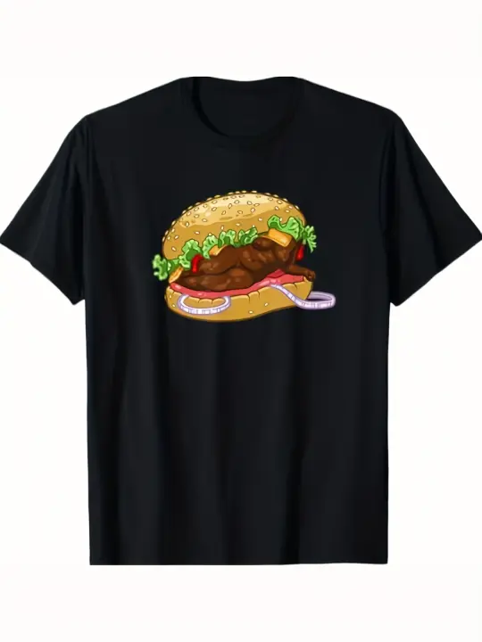 Camiseta Thick n Juicy BurgerRegalo para papá Manga corta con cuello redondo suave y cómoda - 230 g - 1