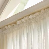 Cortina de encaje ondulado de estilo francés para cocina, cortinas cortas de varilla para ventanas, sala de estar, decoración de dormitorio de boda - details 7