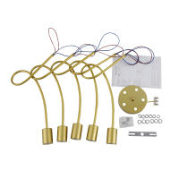 Goeco Lámpara de Araña 60W Vintage para Dormitorio Salón Luz de Techo Montada en el Techo Bombillas Incandescentes de Hierro 5 Bases E27 - details 16