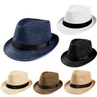 Unisex Hat Men Women Fedora Trilby Wide Brim Straw Cap Beach Sun Gentleman Adlut - details 0
