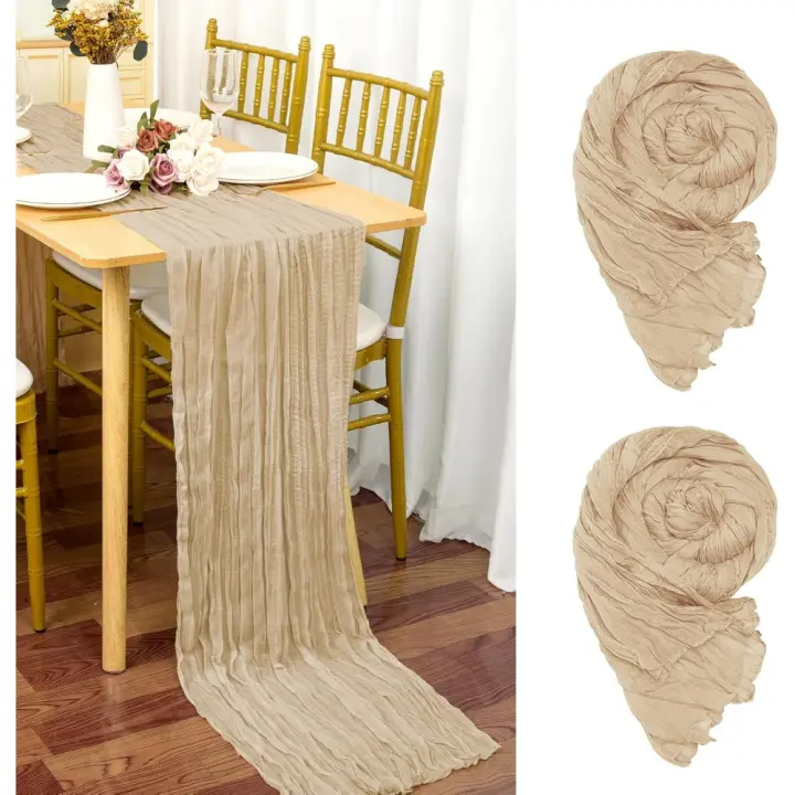 Elegante Mantel de Mesita Rosa Paño de Cena Vintage de 90x300 cm para Bodas, Fiestas, Cumpleaños, Bautizos, Comuniones - 1