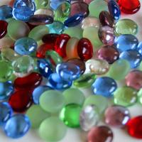 Piedras redondas de cristal para acuario, accesorios para manualidades, guijarros, canicas planas de colores mezclados, piedras de vidrio para pecera, 100g - details 5