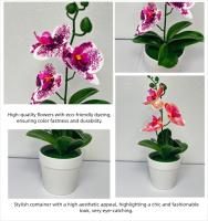 Nueva orquídea mariposa simulada de 26cm, regalos DIY, bonsái de orquídea Artificial, bonsái de flores artificiales para oficina interior y exterior - details 6