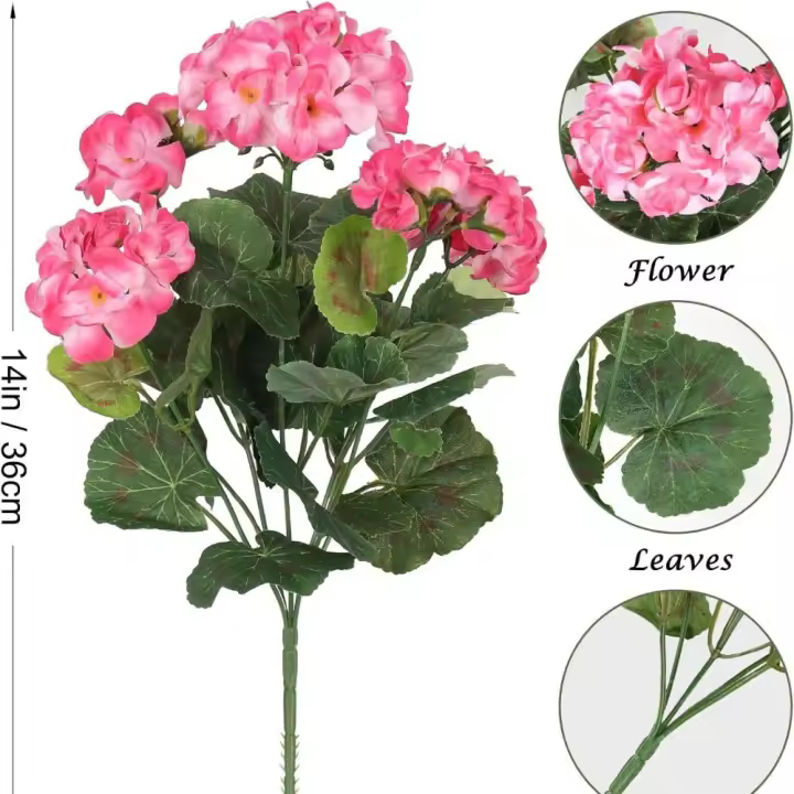 Nuevo Rojo flor de Begonia Artificial 36 Cm DIY flor falsa simulación plantas artificiales adornos de jardín - 1