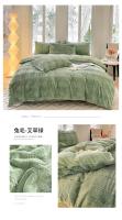 Juego de ropa de cama cálida de piel sintética de conejo, funda de edredón cálida transpirable, agradable a la piel, Queen, acogedor, Otoño e Invierno - details 18