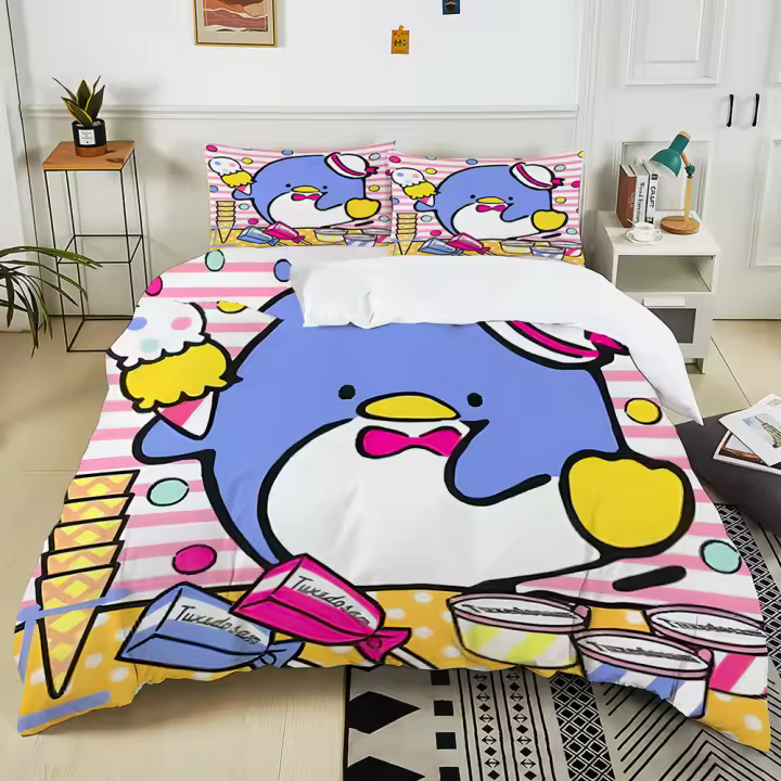 Conjunto de Ropa de Cama de Dibujos Animados de Tuxedo Sam Funda de Edredón de Tamaño Completo - 1