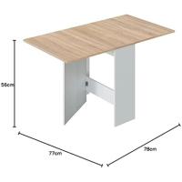 Mesa Auxiliar con Alas Abatibles, Mesa Cocina, Acabado en Color Blanco Artik y Roble Canadian, Modelo Fly, Medidas: 77 cm (Largo) x 31-140 cm (Ancho) x 79 cm (Alto), Abatible - details 5