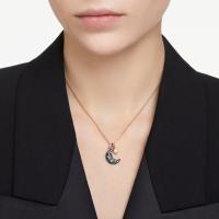 Swarosk oro rosa pavé azul CZ piedra Luna colgante plata cristal perla encanto collar joyería regalo de San Valentín para mujeres ﻿ - details 2