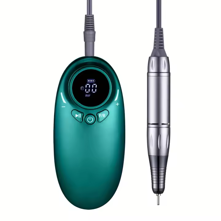 Taladro eléctrico recargable para uñas, 35000 RPM, máquina de manicura y pedicura con batería de 4000 mAh, kit de limas - 1