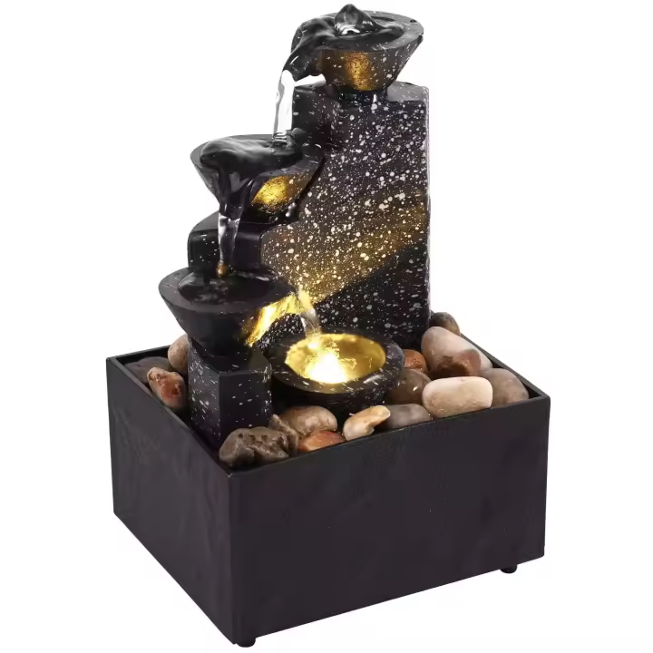 abletop Cascada Hogar r Relajación Meditación Fuente de Escritorio con Luces Suaves Adornos de Agua - 1