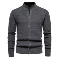 cárdigan de punto para hombre, suéter de algodón con botones de alta calidad y cuello simulado para hombre, cárdigans de diseñador a la moda para invierno - details 5