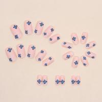 24Pcs/Box Uñas Postizas Francés Arco Iris Con Patrón De Corazón Blanco Uñas Postizas Largas Cuadradas Cubiertas De Plástico Para Manicura - details 19