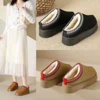 New Winter Retro Women Snow Warm Suede Leather Lazy Loafers Boots Shoes Woman Lady Female Flat Bottine Botas Boots Mujer Shoes - details 0