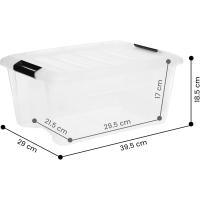 Cajas de Almacenamiento de Plata de 45L con Tapas Duraderas, Apilables para Dormitorio, Armario, Oficina Organizadora de Ropa y Zapatos - details 14