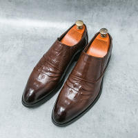 Zapatos de Negocios Formales de Cuero Vintage Británico Cómodos y Transpirables con Tacón Bajo - details 5
