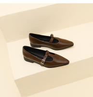 Nuevos zapatos británicos de cuero suave, zapatos pequeños de cuero, tacón grueso, tacón bajo, zapatos Marie - details 18