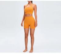 Pantalones cortos deportivos de Yoga sin costuras para mujer, pantalones de chándal de tres cuartos de cintura alta de melocotón, Multicolor, ropa cómoda de secado rápido para Fitness y Yoga - details 2