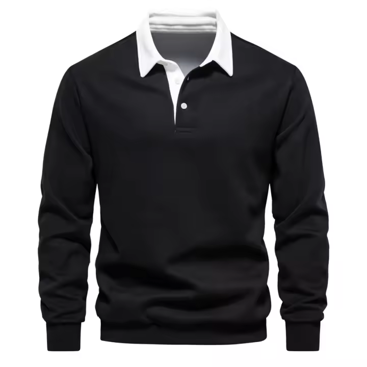 día del padre Otoño Camisa de suéter de manga larga para hombre Camisa deportiva informal de manga larga de color sólido Camisa deportiva informal de alta calidad para hombre - 1