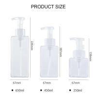 Dispensador de Jabón de Plástico Transparente Botella Vacía de 250/450/650ml para Jabonera de Ducha, Champú, Desinfectante de Manos Mejoras del Hogar de Cocina - details 0