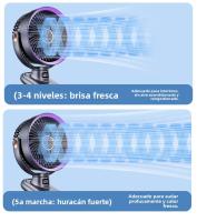 Ventilador USB Portátil con Luz Nocturna Rotación de 360°, 3 Velocidades, Silencioso y Ahorro Energético para Cama/Escritorio/Pared - details 11