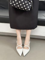 Bolsa de tacón fino de charol puntiagudo cabeza media zapatillas mujer desgaste nueva plata tacón alto medio Toller zapatos individuales - details 5