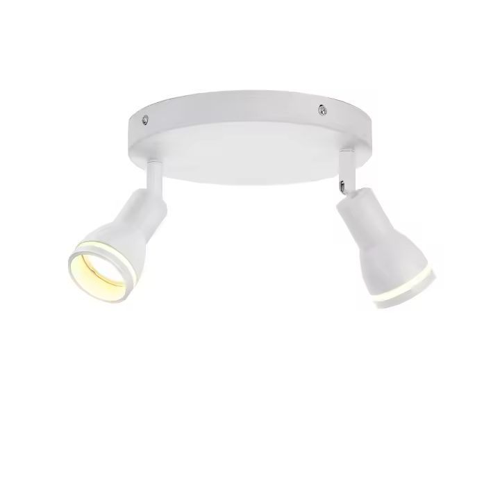 CBJKTX Foco de techo LED 2 bombillas blanco luz de techo para sala de estar foco ajustable GU10 lámpara moderna - 1