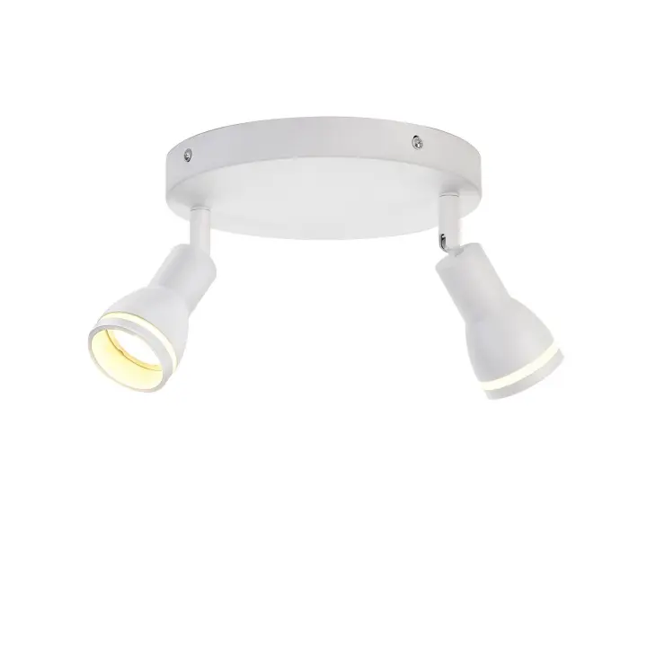 CBJKTX Foco de techo LED 2 bombillas blanco luz de techo para sala de estar foco ajustable GU10 lámpara moderna - 1