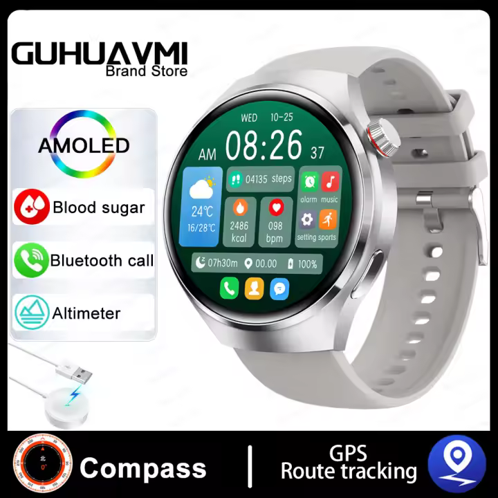 Reloj inteligente Watch 4 Pro AMOLED para hombre, pulsera con Dial personalizado, respuesta a llamadas, rastreador de actividad deportiva, NFC, resistente al agua, 2024 - 1