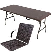 Mesa plegable portátil de 6 pies con asa, plegable en medio, para comedor, resistente, para interior y exterior, Picnic, fiesta de barbacoa - details 7