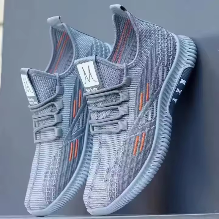 Zapato informal para hombre, zapato vulcanizado de malla, zapatos para correr para hombre, calzado para deportes al aire libre, suelas gruesas, cómodas zapatillas con cordones de verano - 1