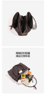 Bolso de mano de cuero suave, nuevo bolso de hombro de gran capacidad para estudiantes universitarios que viajan, bolso de nicho con textura. - details 17