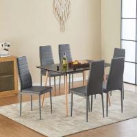 Sillas de Comedor Juego de 4 Sillas de Metal para Cocina, Silla de Mesa Comoda Silla con Asiento Tapizado, Negro - details 29