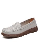 Zapatos de mujer de piel auténtica, zapatos de punta, zapatos para madres de mediana edad y mayores, zapatos planos de piel antideslizantes, suelas blandas, zapatos que no cansan. - details 3