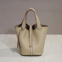 Moda cuero genuino kraft bolsa de almuerzo, bolsa de cubo boca, canasta de comida - details 4