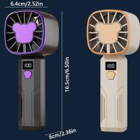 Con pantalla de visualización ventilador de mano 5 velocidades ajustable recargable de alta velocidad Mini ventilador refrigeración de bajo ruido - details 0
