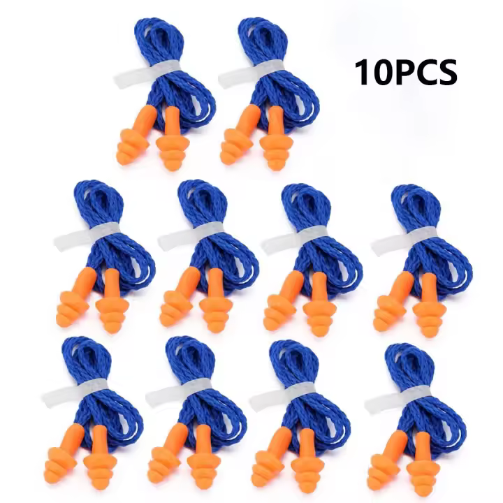 Orejera de silicona blanda con cable para los oídos, orejera impermeable con forma de árbol de Navidad, protección antiruido, 10 piezas - 1