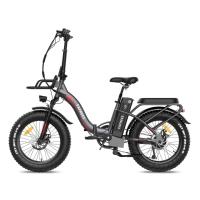 FAFREES F20 MAX Bicicleta Eléctrica Plegable, Frenos de Doble Disco + Cambios SHIMANO, Luz Solar, Neumáticos de 20*4,0 pulgadas de ancho, Batería de 48V 22.5Ah, Motor de 250W, Velocidad Máxima de 25km/h, Alcance de 100-120km, Pantalla LCD, Gris - details 1