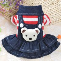 Vestido de Algodón a Rayas para Mascotas Falda Denim con Correas para Perros y Gatos - details 3