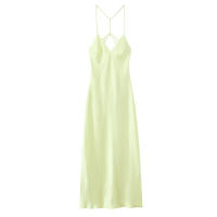 Vestido Midi Recto con Cremallera Estilo Vintage con Espalda Descubierta para Mujer Moda Elegante - details 1