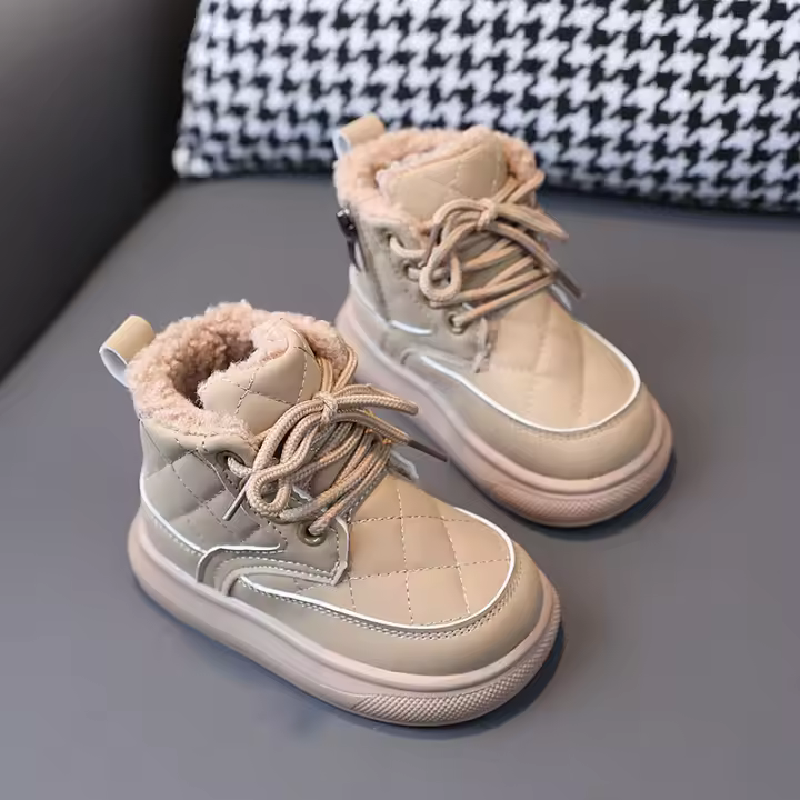 Zapatos de algodón polar Botas de algodón para niños Botas de nieve impermeables Zapatos para bebés y niños pequeños - 1