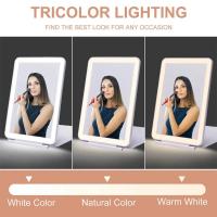 Espejo de Maquillaje Plegable con Pantalla Táctil 3 Modos de Luz Espejos Cosméticos Recargable por USB con LED - details 5