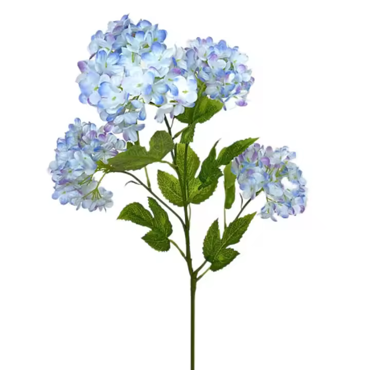 Flores artificiales de 69cm, 4 tenedores, Hortensia falsa, Flexible, multicolor, flores decorativas para el hogar - 1