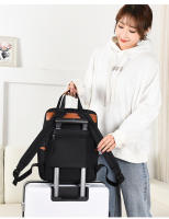 Mochila De trabajo simple para mujer, bolso de mano para ordenador portátil, mochila de hombro ligera informal, mochila de viaje de gran capacidad con cinturón de equipaje - details 5