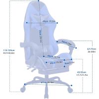 Silla Gaming Silla de Oficina Silla Giratoria Silla de Ordenador Silla de Tareas Silla de Escritorio Silla Ergonómica Silla de Carreras Silla de Cuero Silla PC Gaming (Rojo, con reposapiés) - details 37