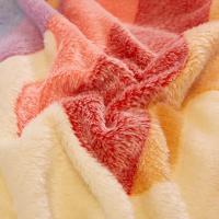 Sábana de Terciopelo Cálido Coral para Invierno con Estampado de Flor Hueso de Couette Suave y Grueso 240x220 - details 12
